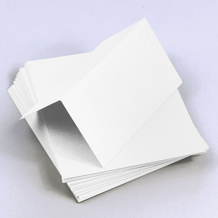 Crystal White Folded Place Card - Stardream Metallic 105C