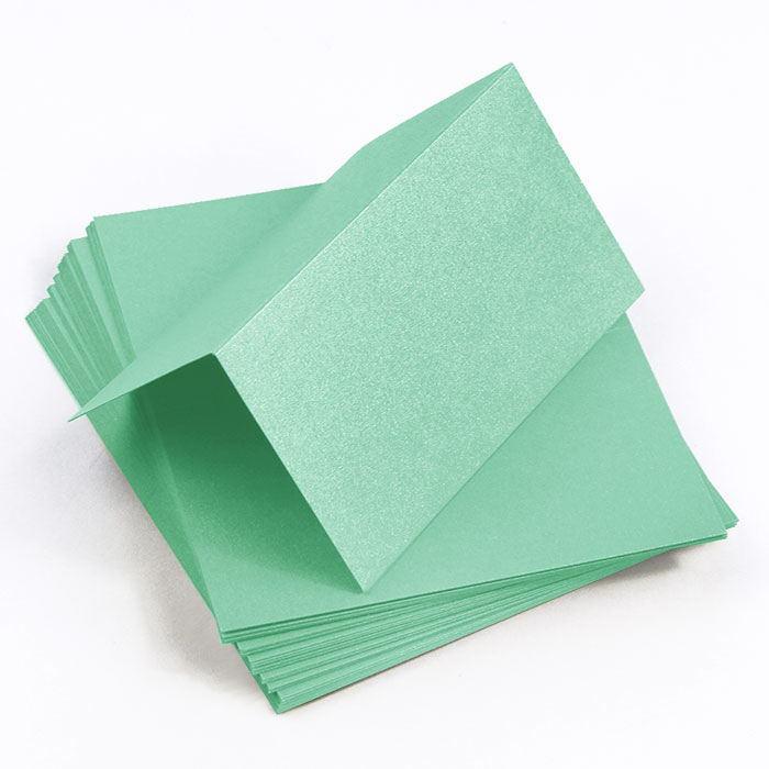Lagoon Green Folded Place Card - Stardream Metallic 105C