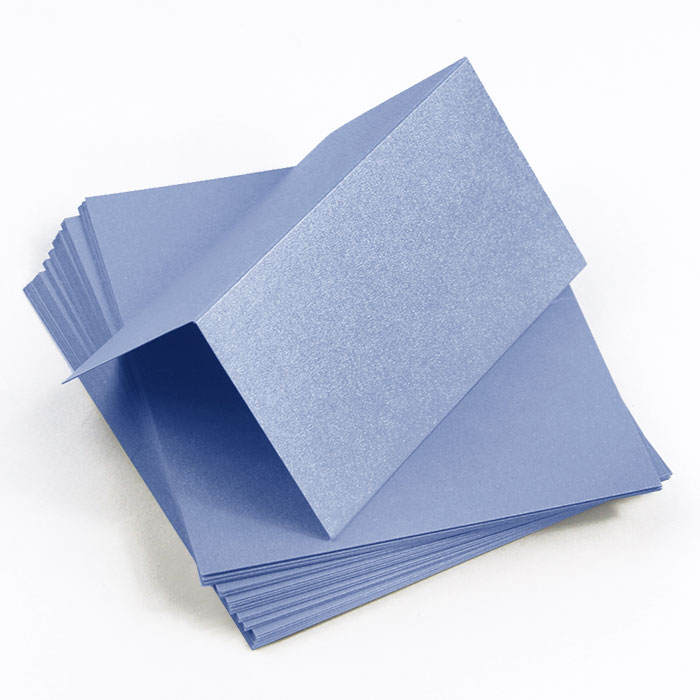 Vista Blue Folded Place Card - Stardream Metallic 105C