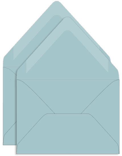 Placid Blue Double Envelopes - A7 Gmund Colors Matt 5 1/4 x 7 1/4 Euro Flap 68T