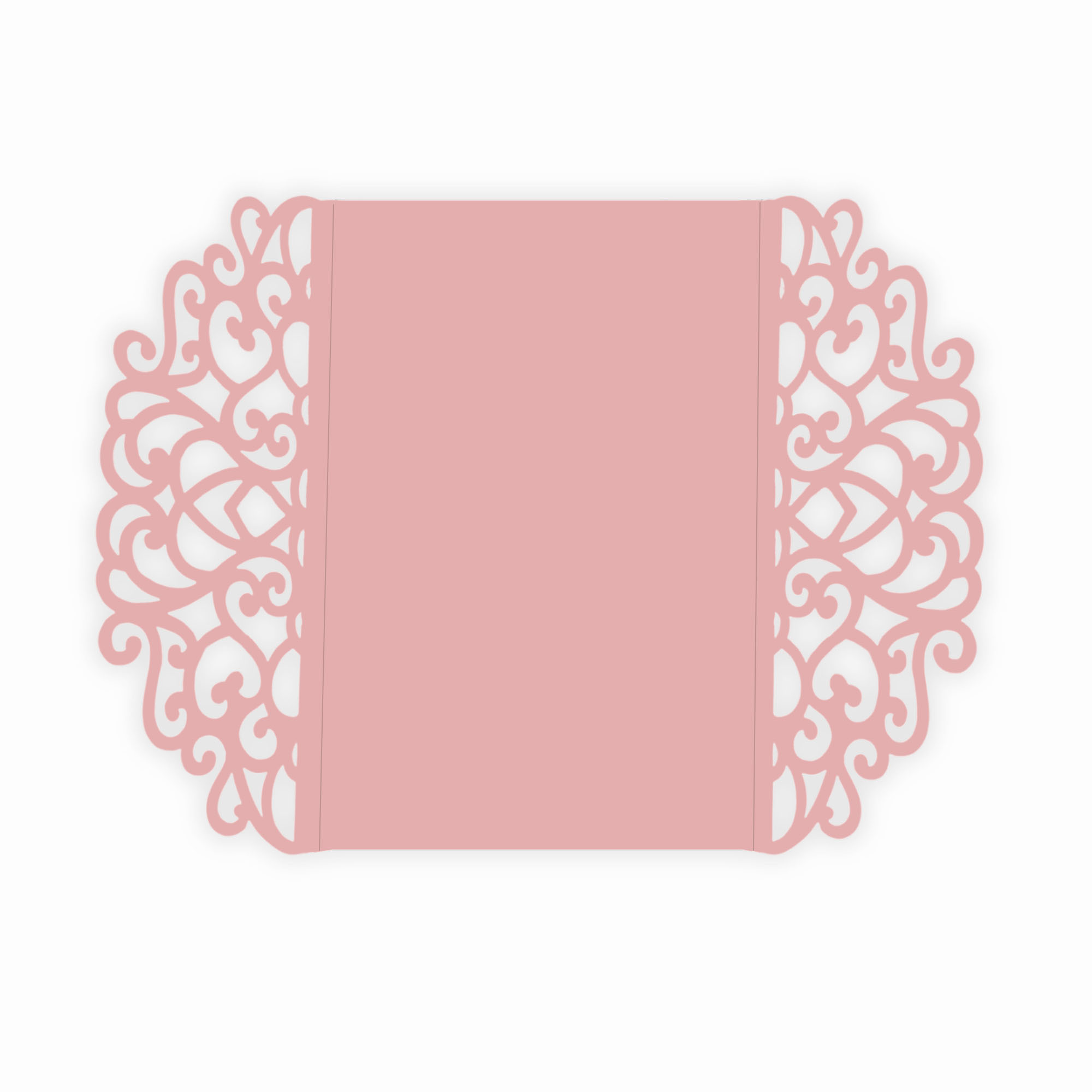 Simple Lace Laser Cut Invitation Gate Fold - 5 x 7 Dusty Rose Matte 111C