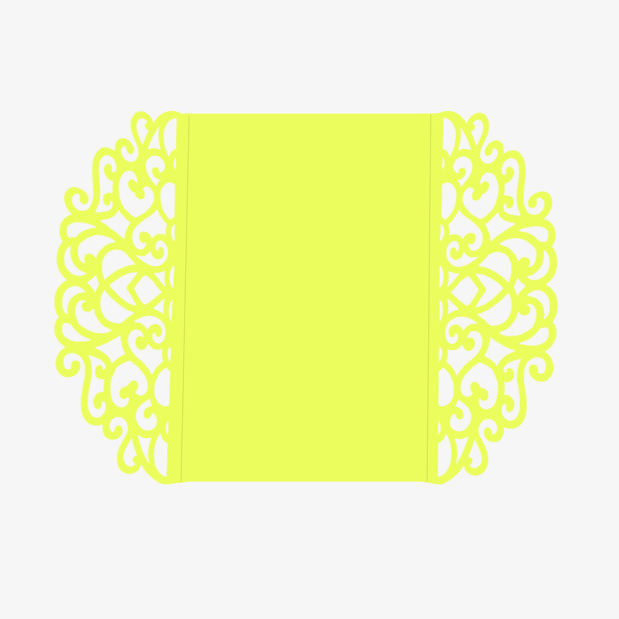 Simple Lace Laser Cut Invitation Gate Fold - 5 x 7 Key Lime Matte 111C