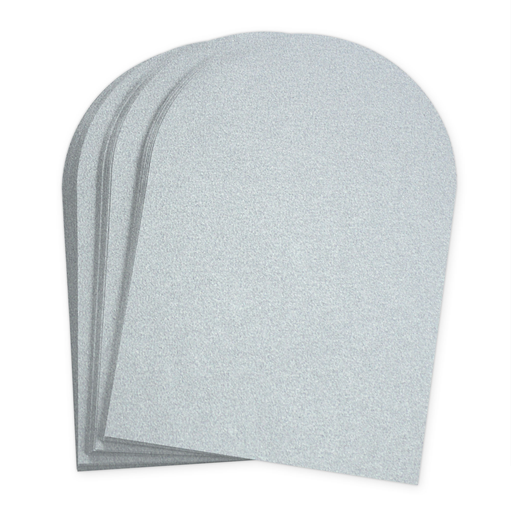 Silver Arch Shaped Card - A2 Stardream Metallic 4 1/4 x 5 1/2 105C