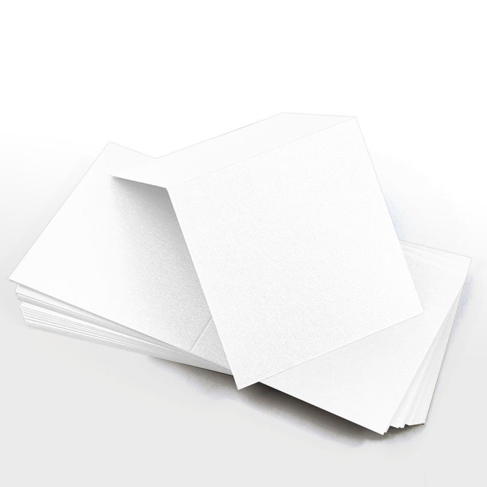 Crystal White Square Place Card - Stardream Metallic 105C