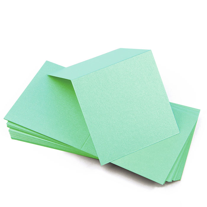 Lagoon Green Square Place Card - Stardream Metallic 105C