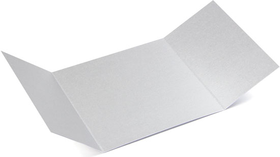 Gatefold Invitation Enclosure - 5 5/16 x 5 5/16, Metallic Silver