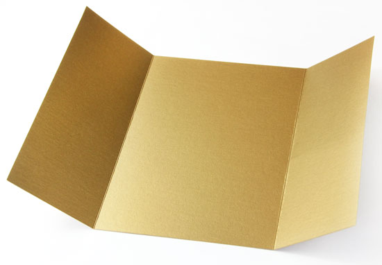 Gatefold Invitation Enclosure - 5 x 7, Metallic Antique Gold