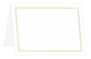 Pearl Foil Boder Folding Note Card, 4 1/4 x 5 1/2, White Cardstock, 65lb