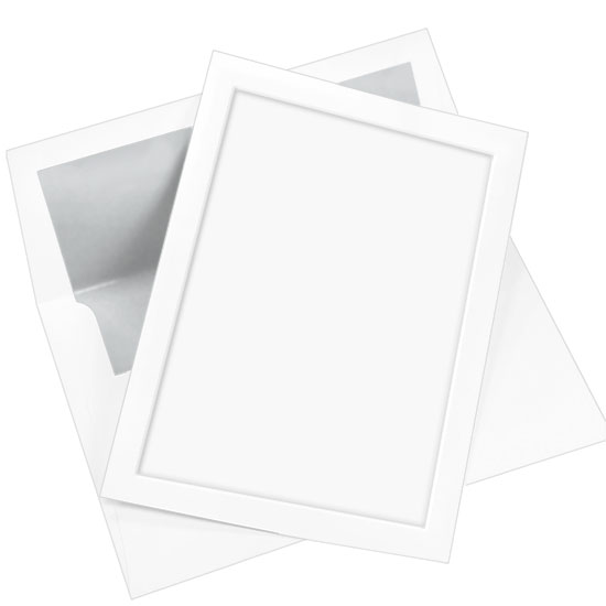 Panel Invitation Kit, White, Silver Lined Envelopes