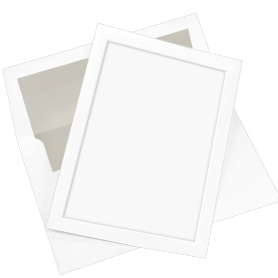 Panel Invitation Kit, White, Stone Lined Envelopes