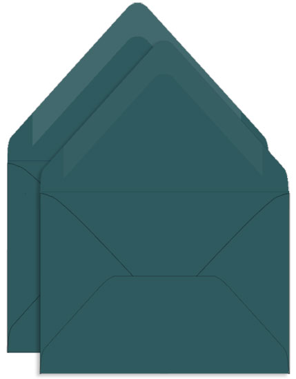 Dark Teal Blue Double Envelopes - A7 Gmund Colors Matt 5 1/4 x 7 1/4 Euro Flap 81T