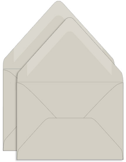 Timberwolf Gray Double Envelopes - A7 Gmund Colors Matt 5 1/4 x 7 1/4 Euro Flap 81T
