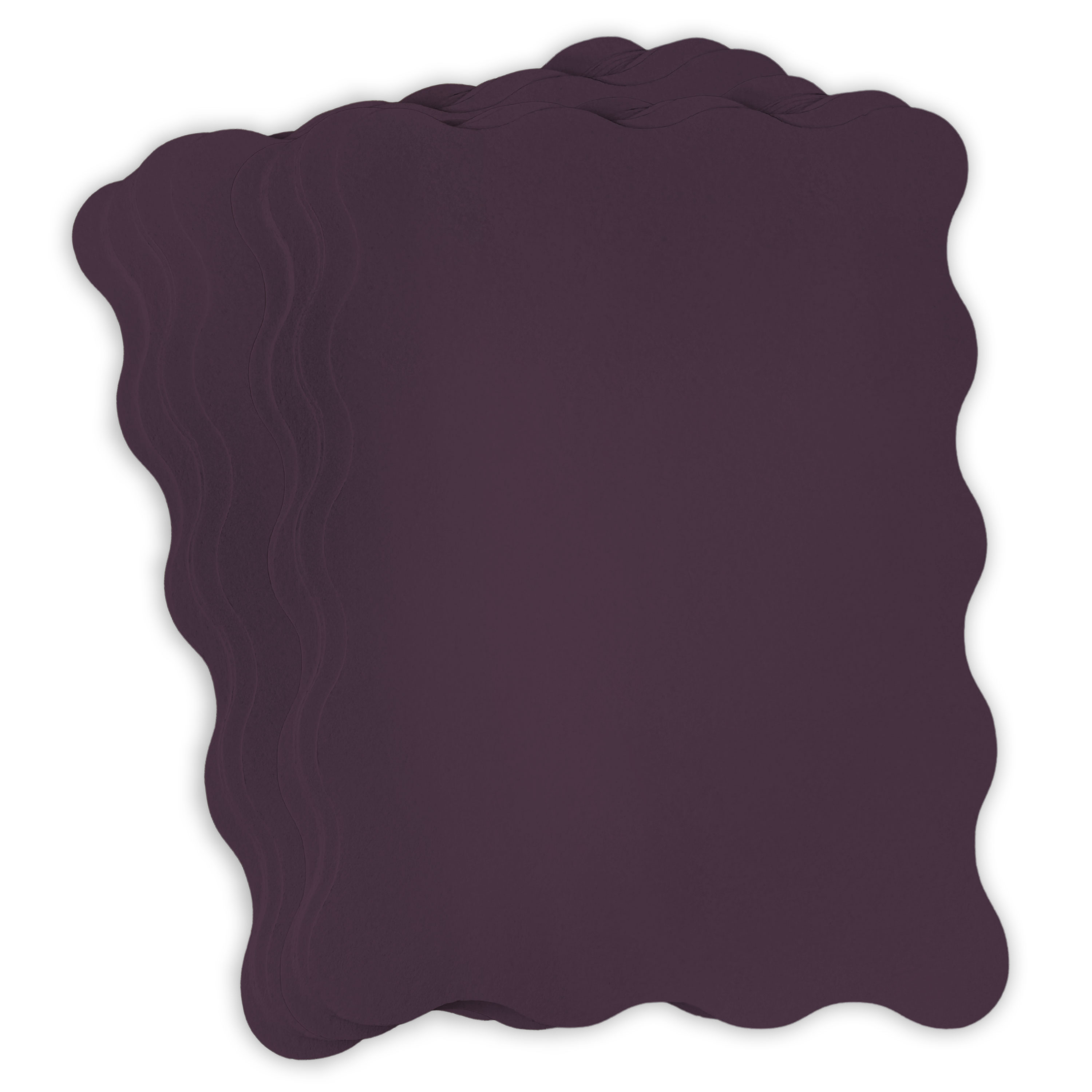 Recycled Dark Purple Wavy Edge Card - A7 Gmund Used (5) 5 x 7 111C