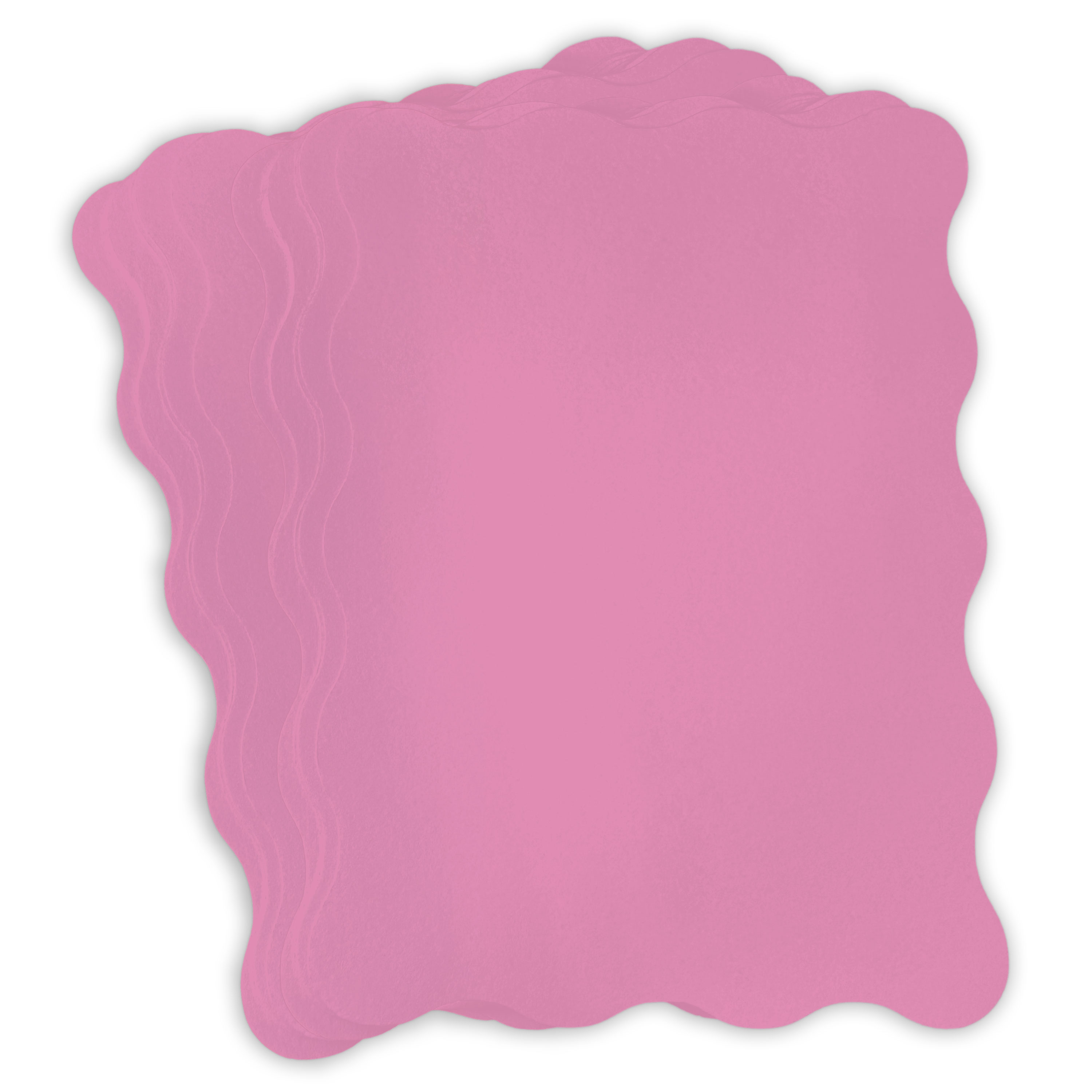 Recycled Pink Wavy Edge Card - A7 Gmund Used (6) 5 x 7 111C