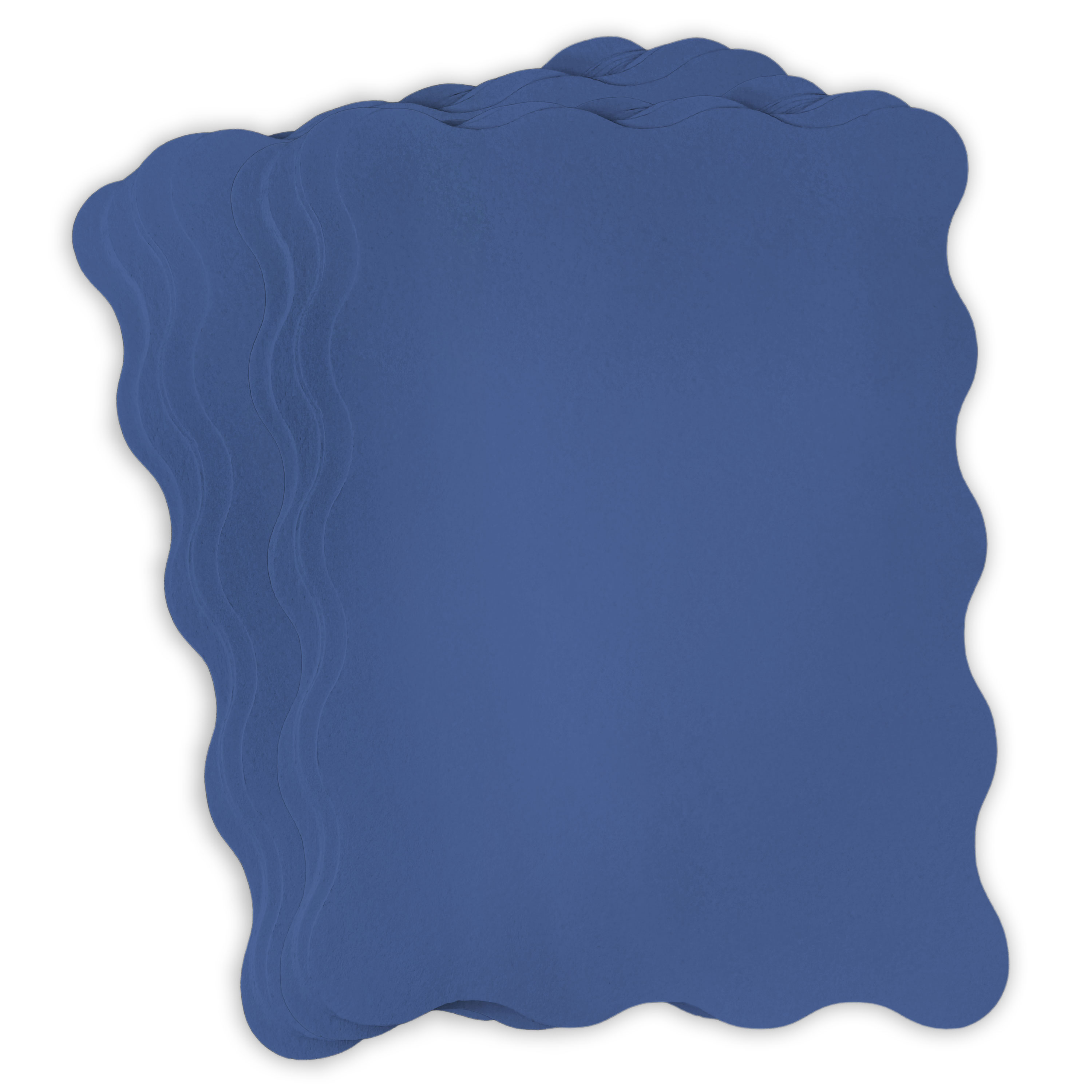 Recycled Blue Wavy Edge Card - A7 Gmund Used (9) 5 x 7 111C