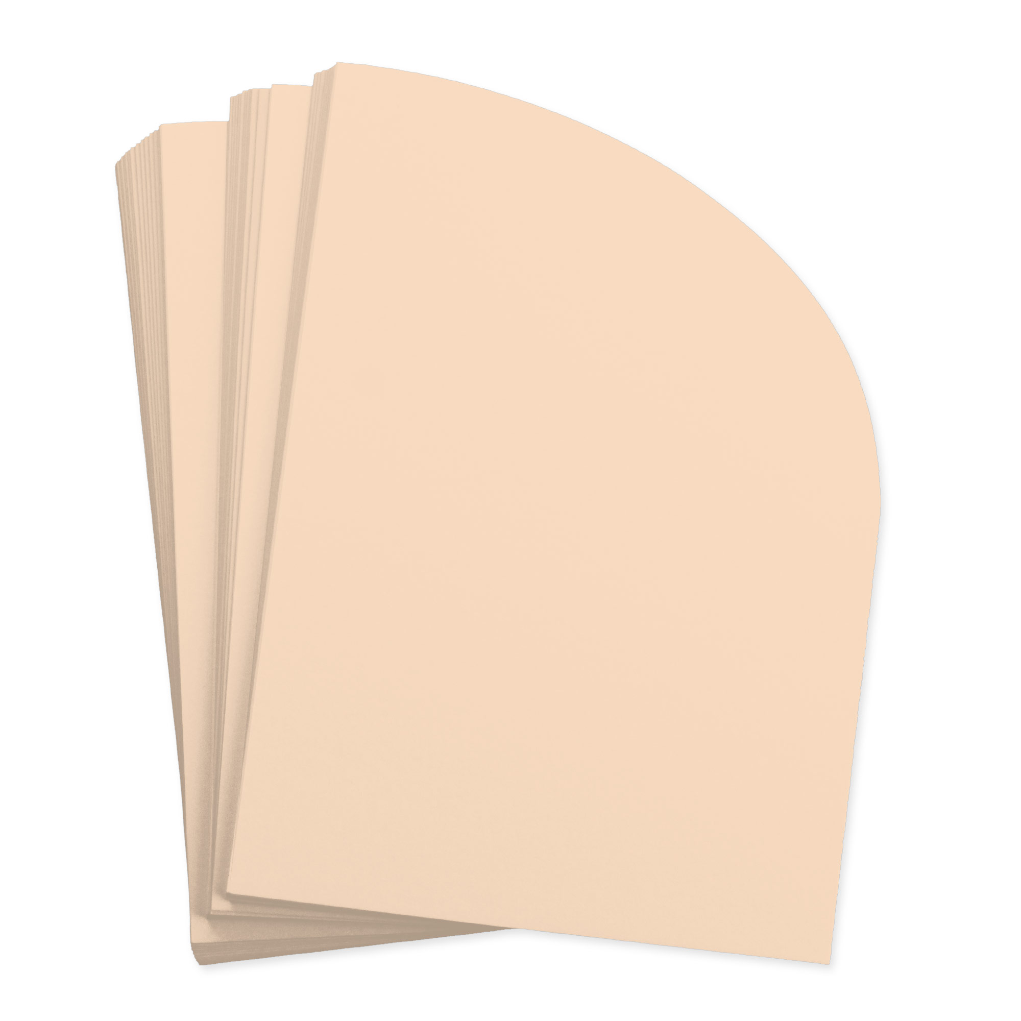 Recycled Blush Half Arch Shaped Card - A2 Gmund Used (03) 4 1/4 x 5 1/2 111C