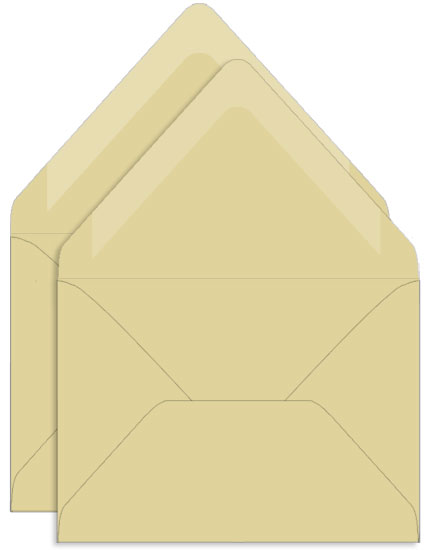 Wheat Tan Double Envelopes - A7 Gmund Colors Matt 5 1/4 x 7 1/4 Euro Flap 68T