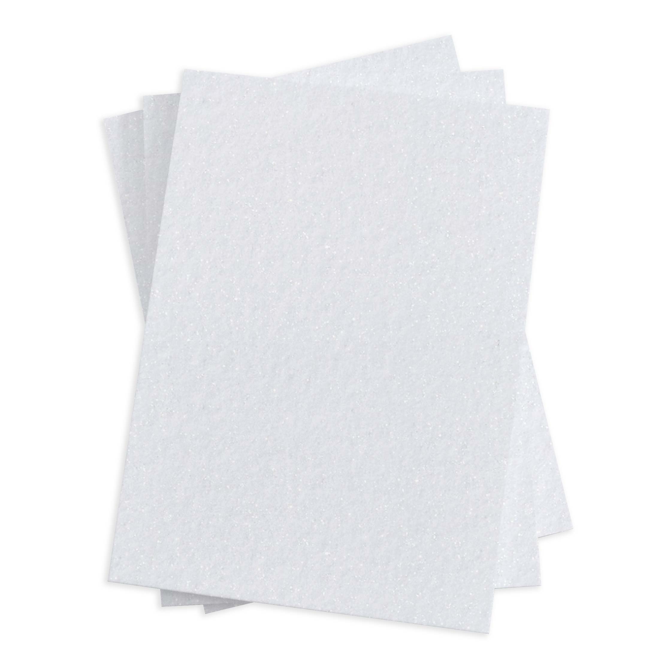 White Metallic Felt Flat Card - A7.5 Gmund Moonlight White Glance 5 3/8 x 7 1/4 131C