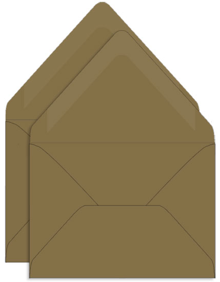 Walnut Brown Double Envelopes - A7 Gmund Colors Matt 5 1/4 x 7 1/4 Euro Flap 68T