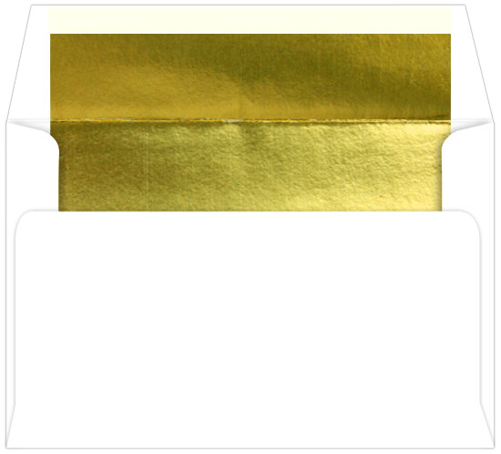 Gold Foil Lined Envelopes - A8 Radiant White 5 1/2 x 8 1/8 70T