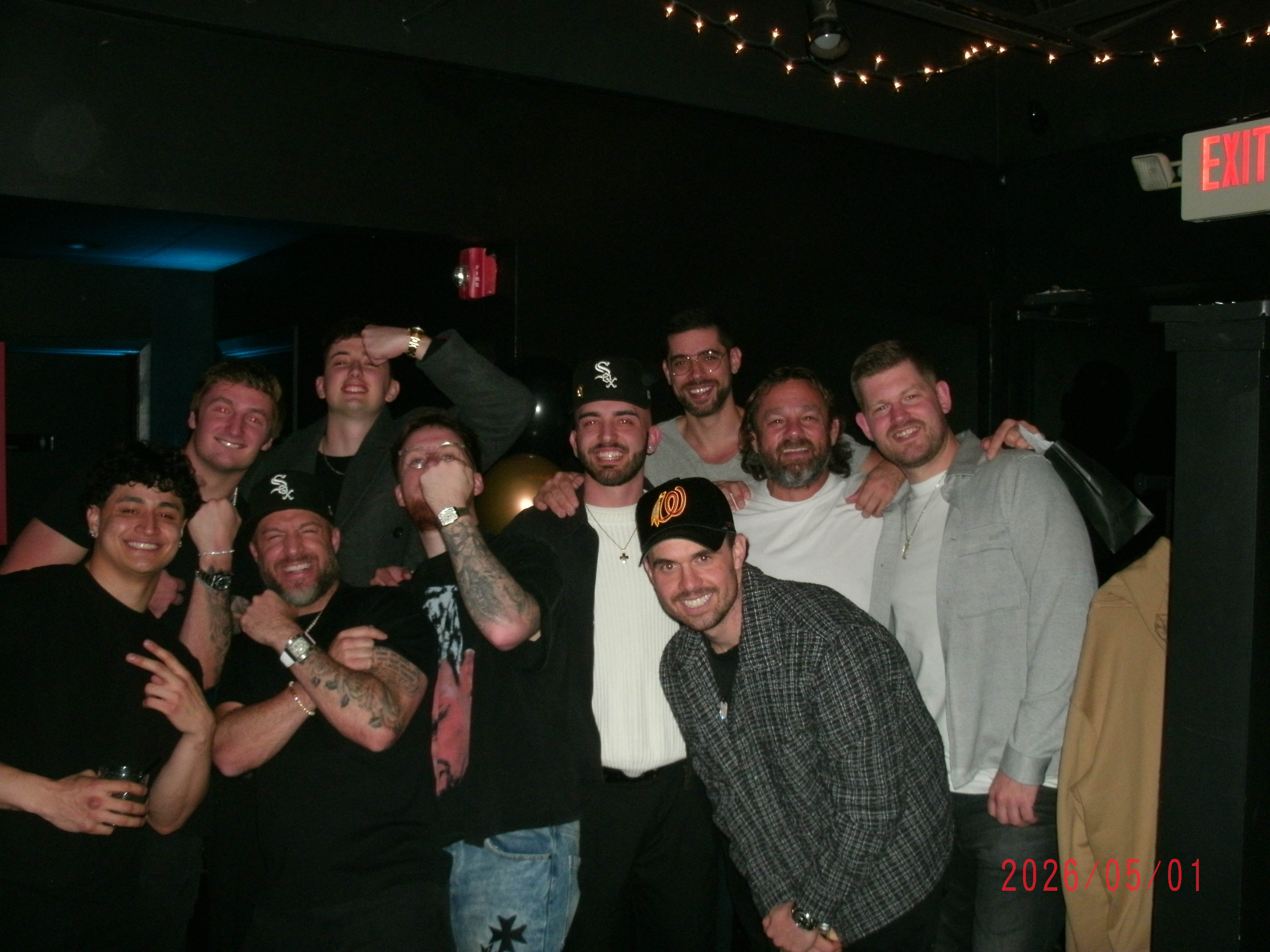 Friends posing together for a group photo