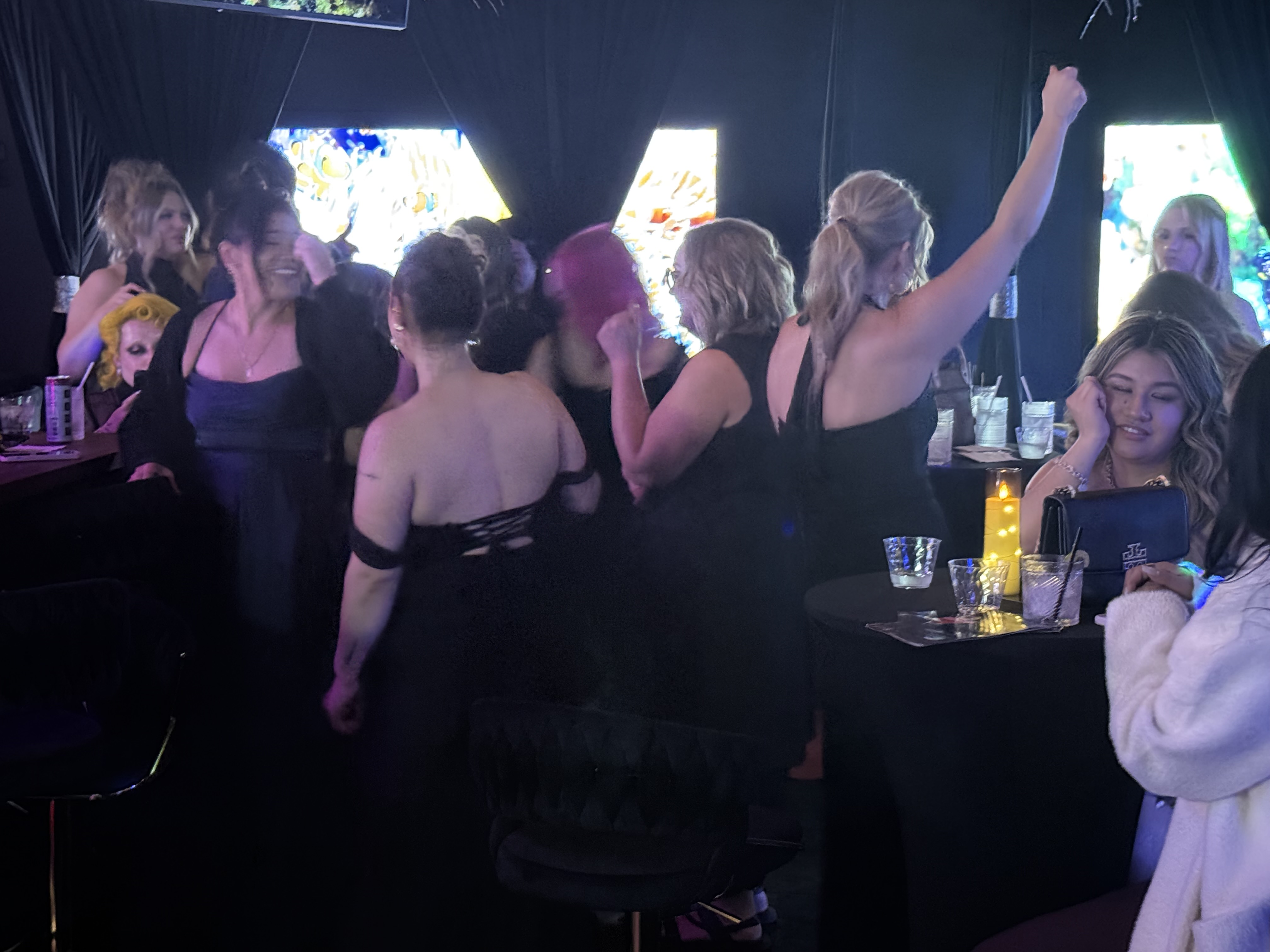 Guests dancing during an evening event