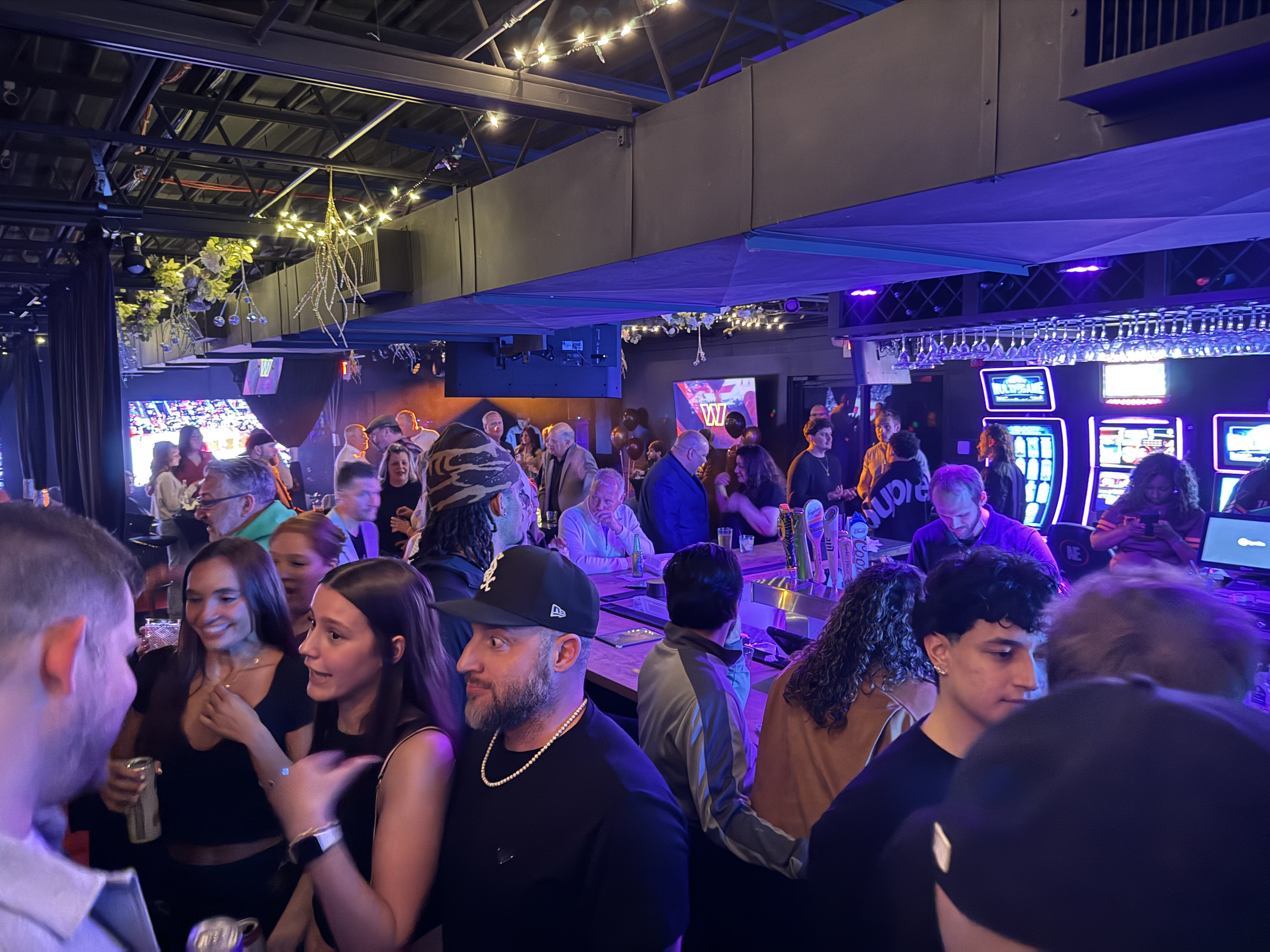 Guests gathered at the main bar