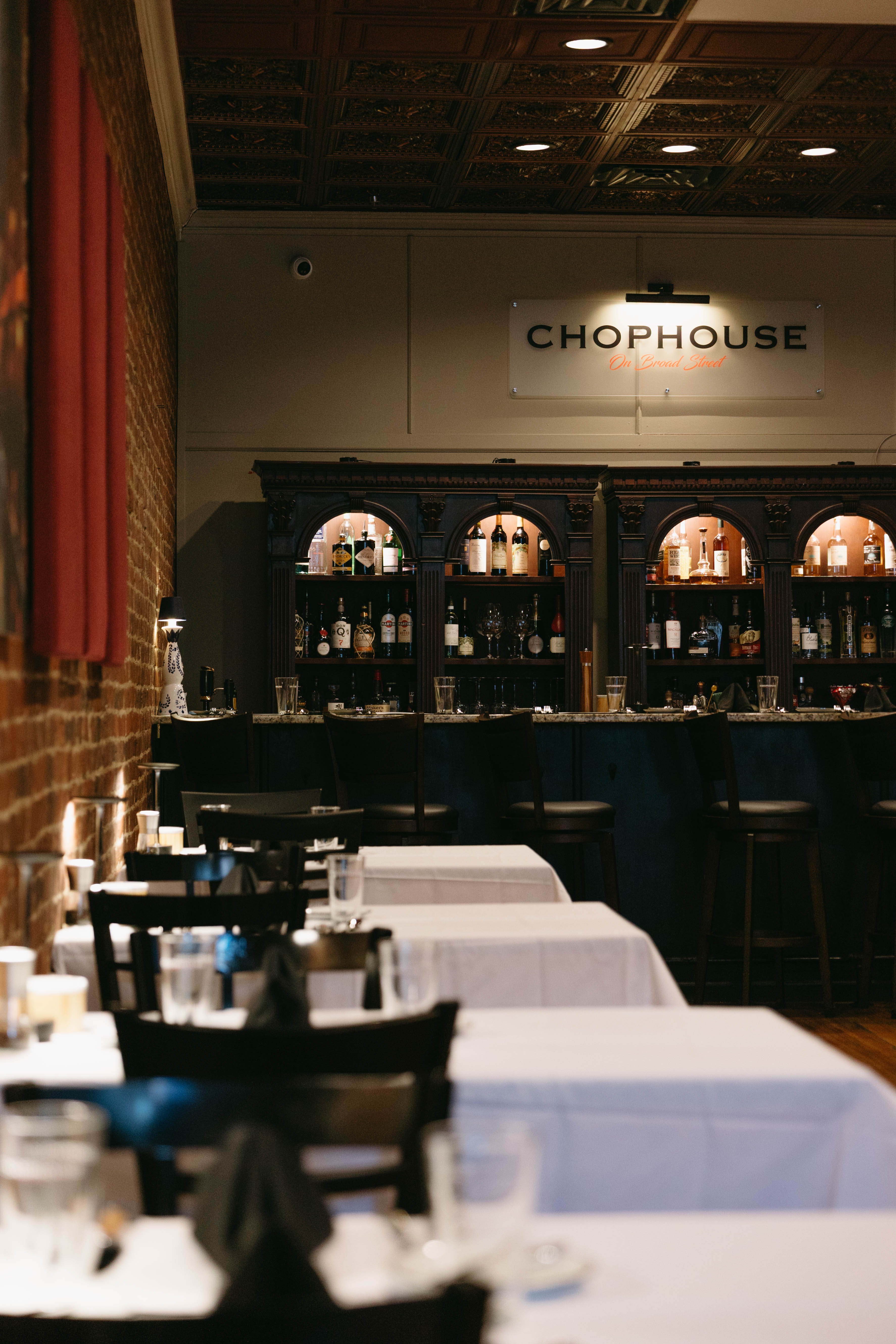 Bar seating at Chophouse on Broad Street