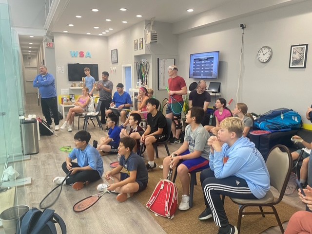Athletes training at Westchester Squash Academy