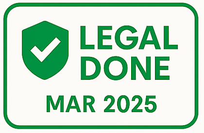 LEGAL DONE badge example