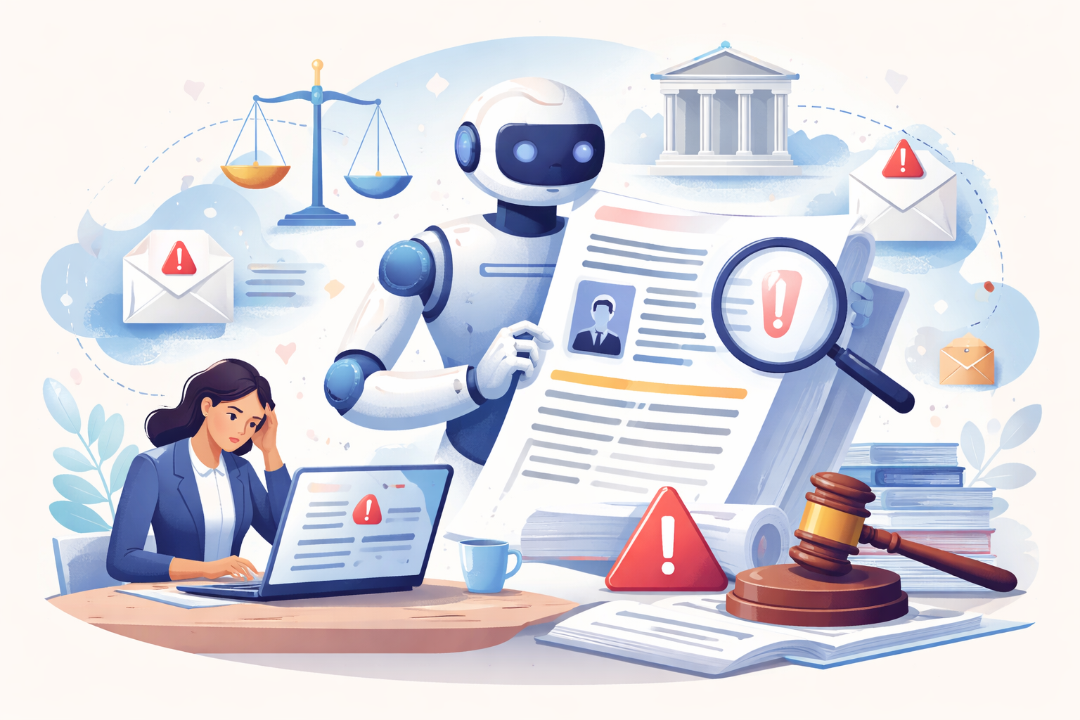 Abstract illustration representing AI-generated content under legal scrutiny