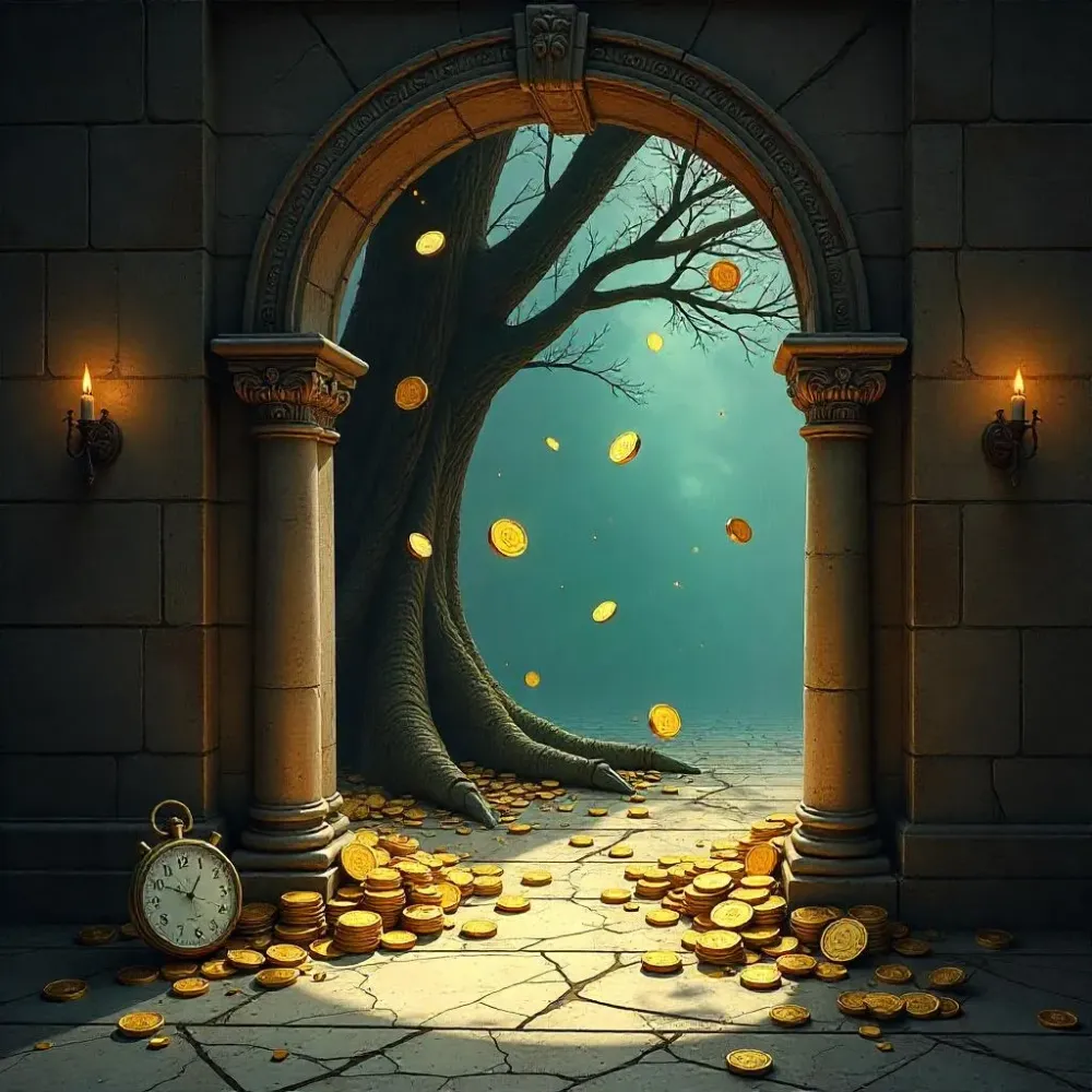 Reversed 10 of Pentacles in Tarot.webp