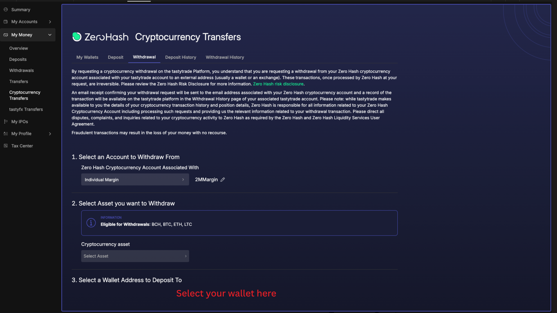 Cryptocurrency Transfers at tastytrade