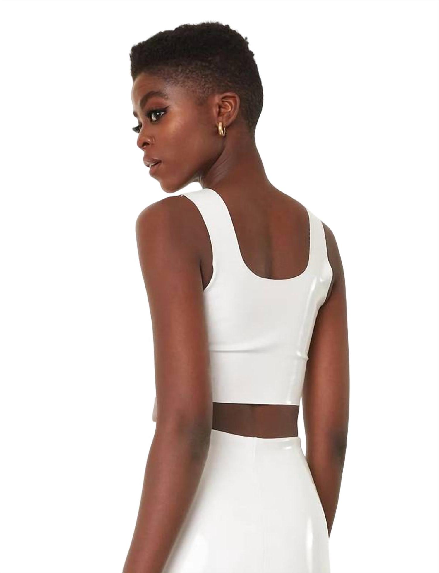 Commando Kunstleder Crop Top weiß - Bild 4 von 17