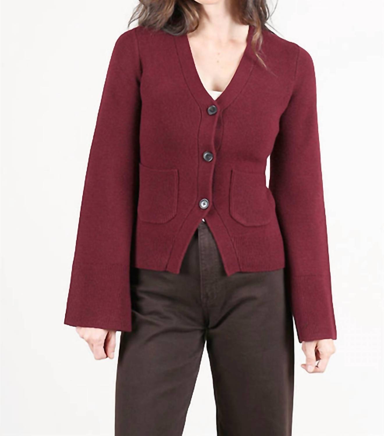 Pistola Aeron V-Neck Cardigan Claret