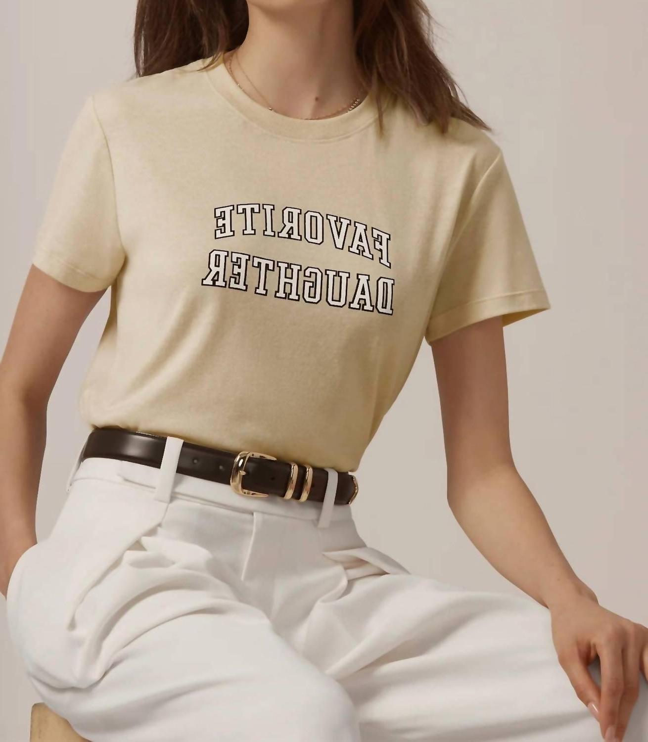 Favorite Daughter Cropped Collegiate Tee French Oak/snow White - Bild 5 von 16