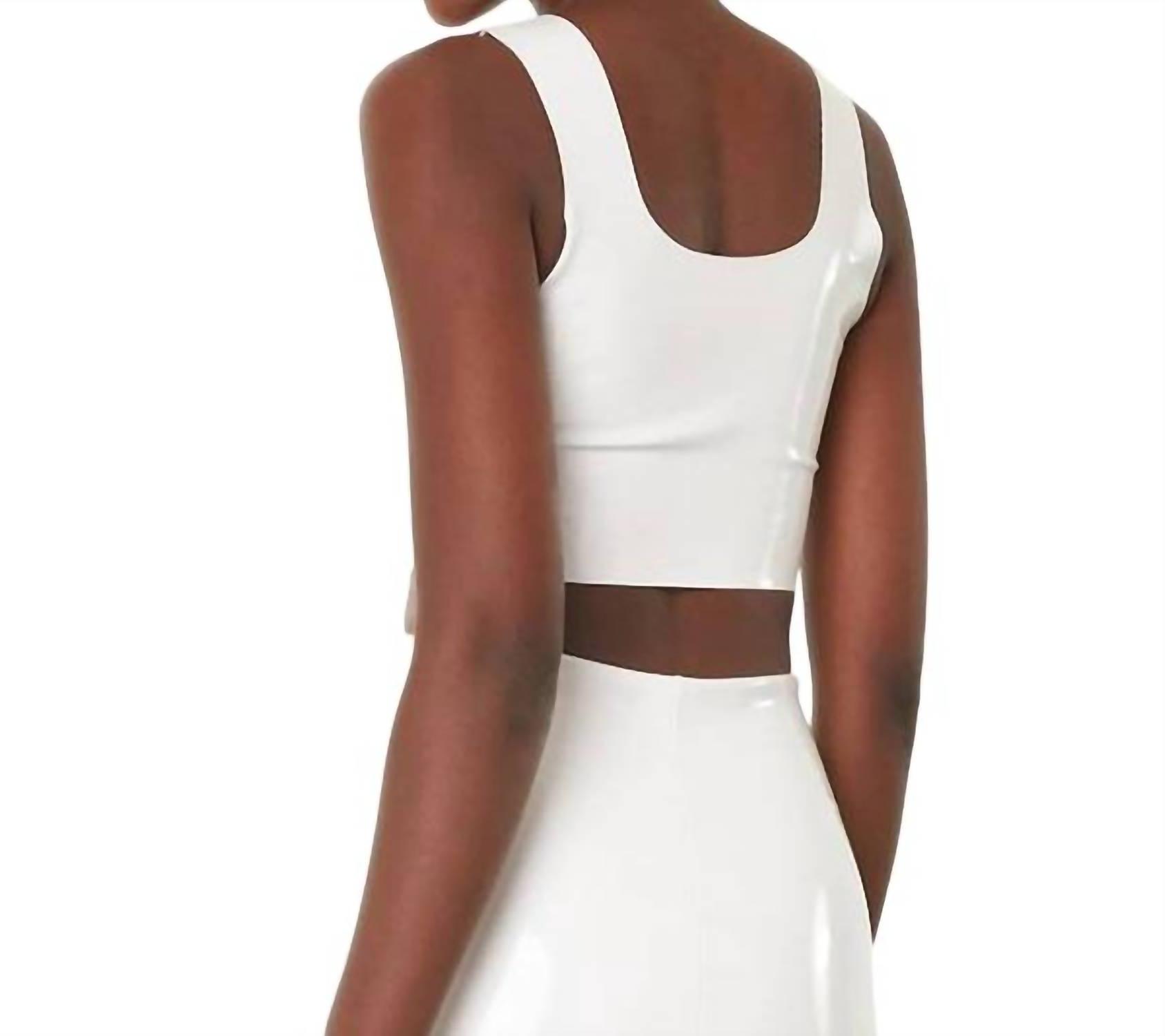 Commando Kunstleder Crop Top weiß - Bild 3 von 17