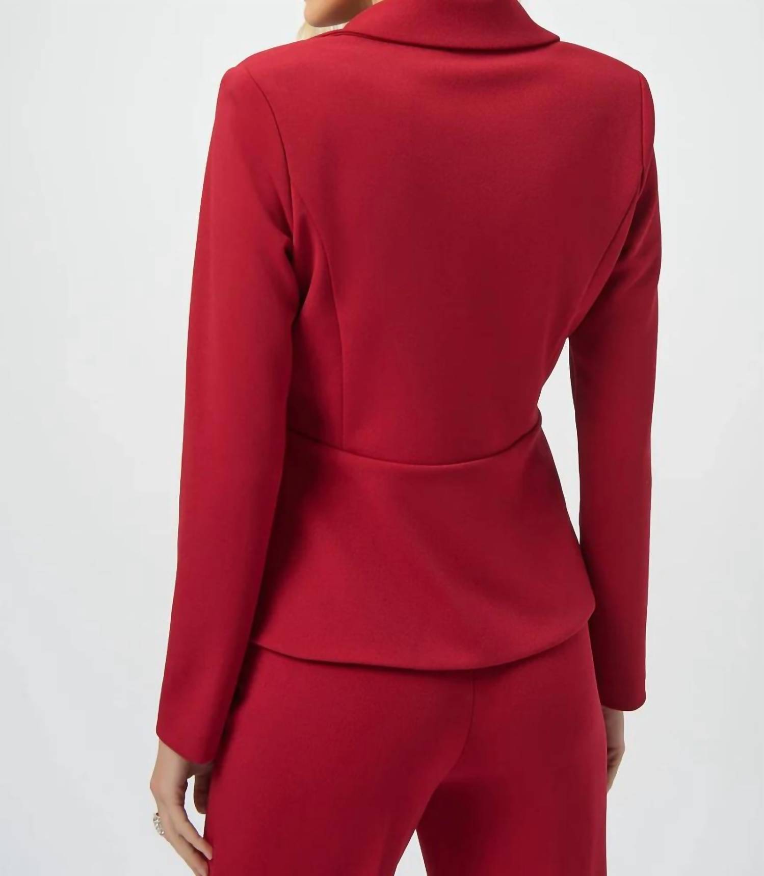 как выглядит Joseph Ribkoff Formal Hip-Length Blazer Deep Cherry фото