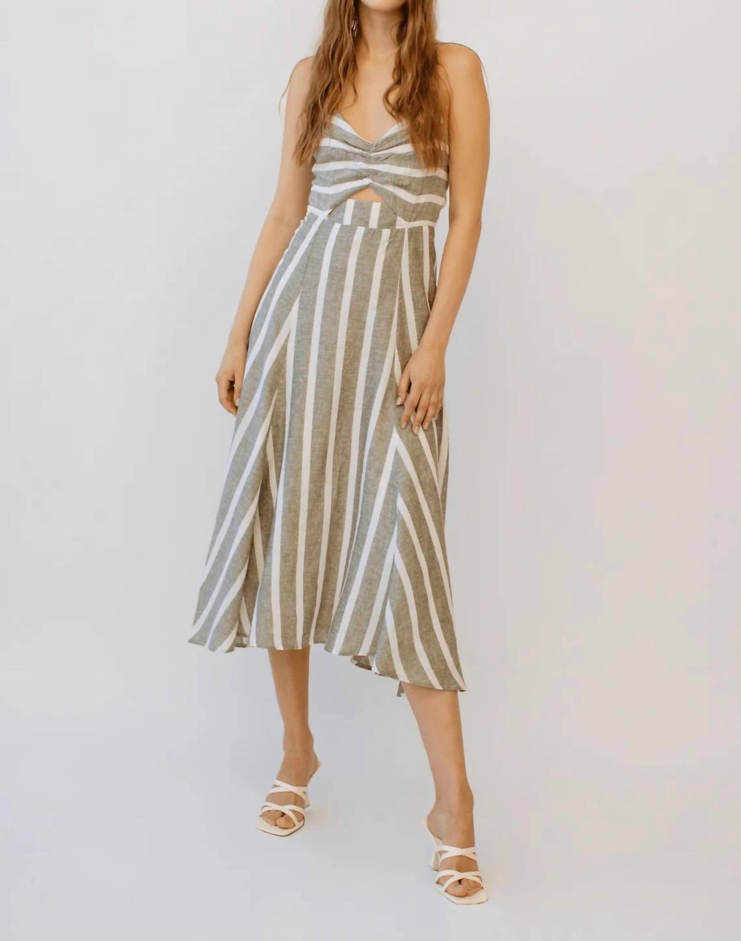 Guadalupe Design Women's Filomena Stripe Dress Grey