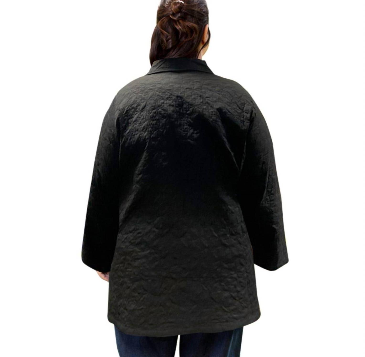 On The Plus Side cotton quilted swing coat - plus size Black - Picture 3 of 25