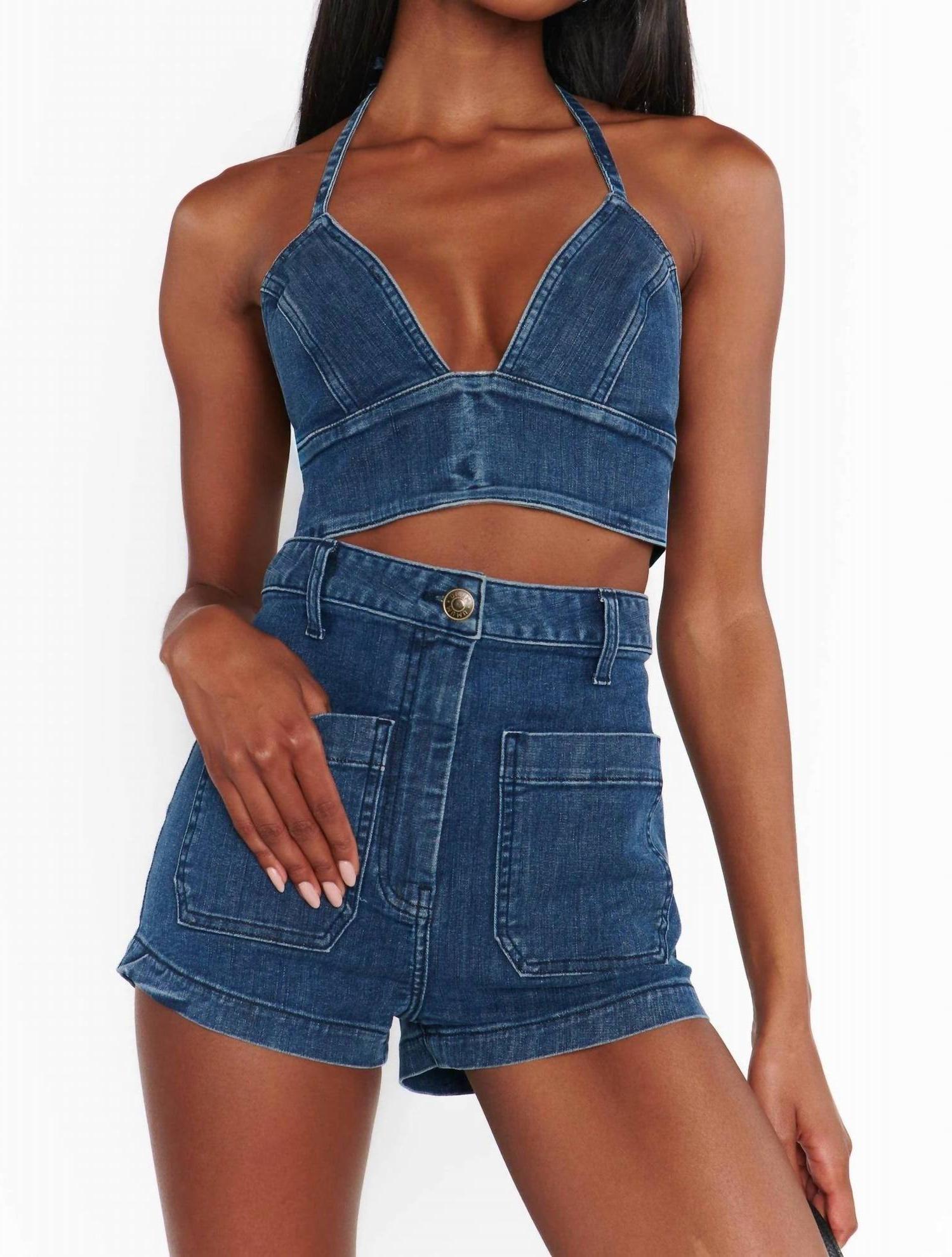 Show Me Your Mumu Palm Springs Top Moonlit Blue - Picture 2 of 11
