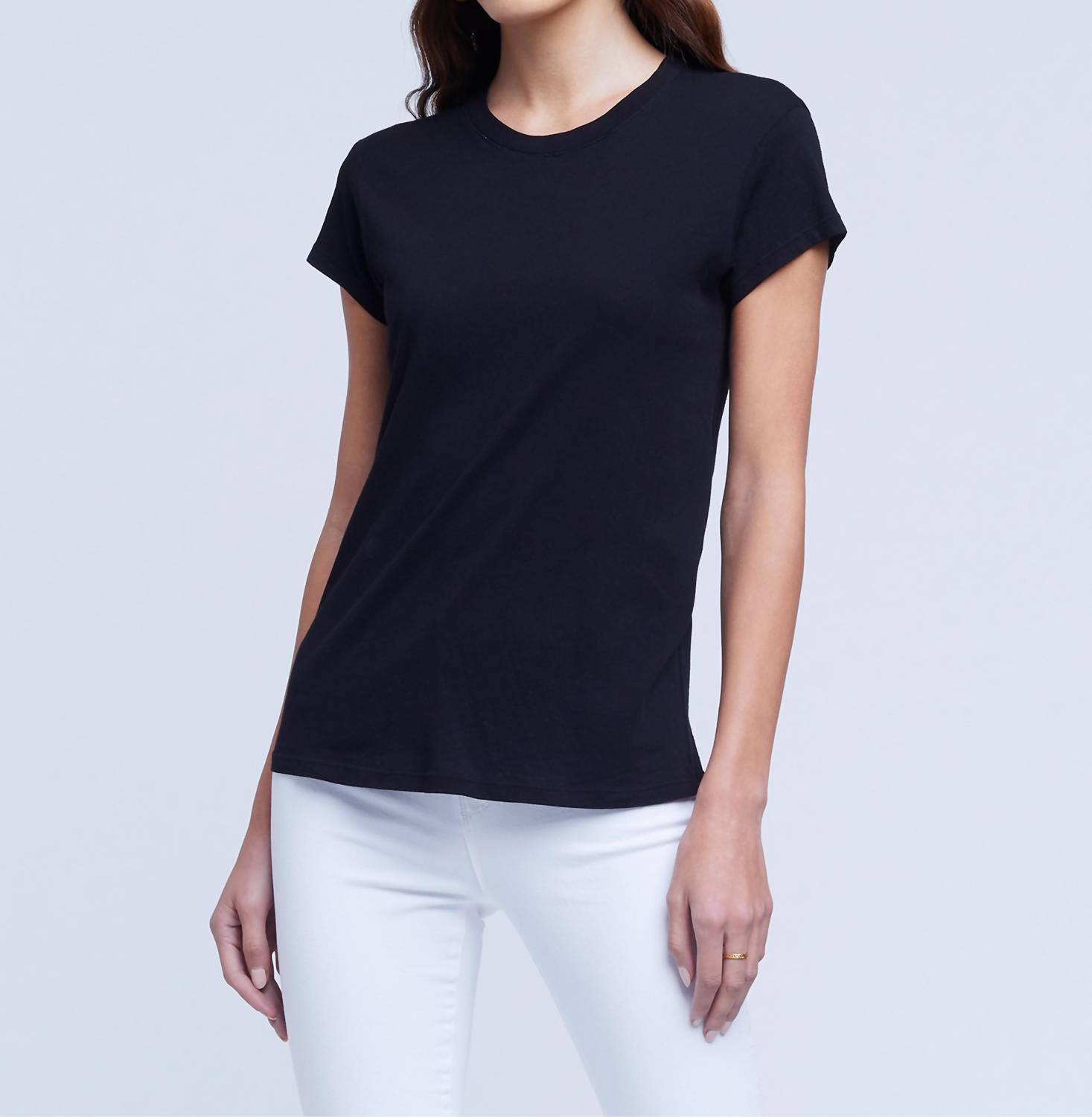 L'agence Cory Short Sleeve Crew Neck Tee Black