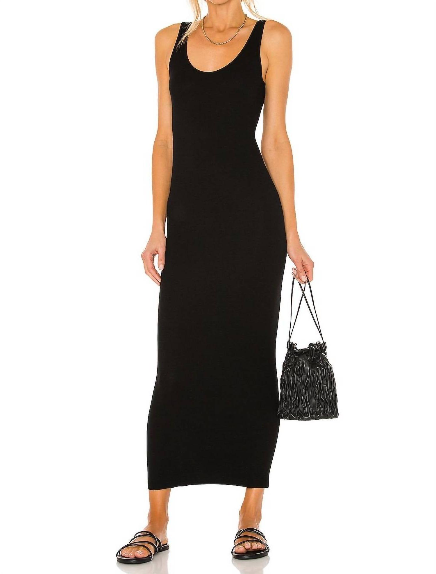 Enza Costa Silk Knit Maxi Tank Dress Black - Picture 2 of 9