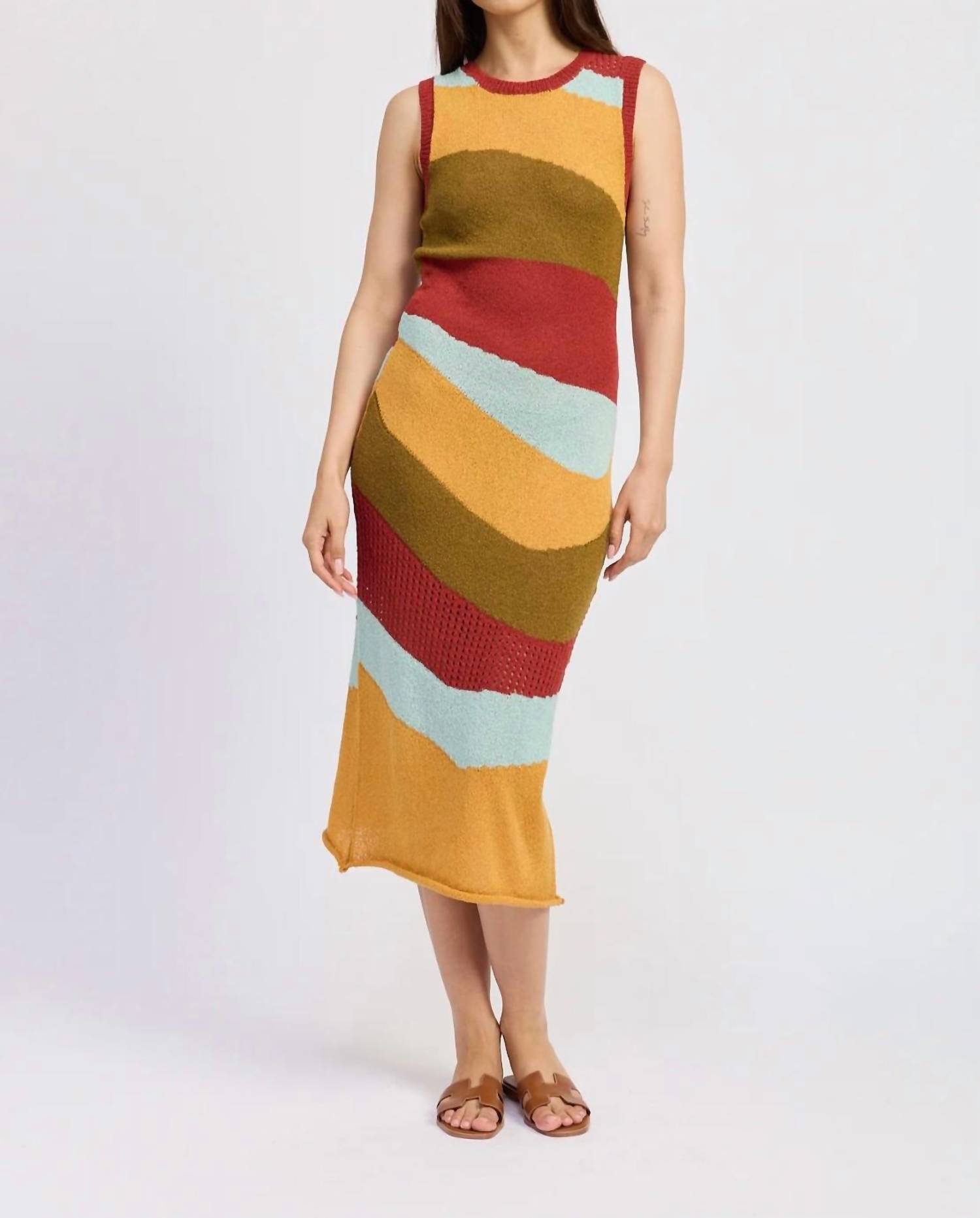 En Saison Vienna Midi Dress Spice Multi