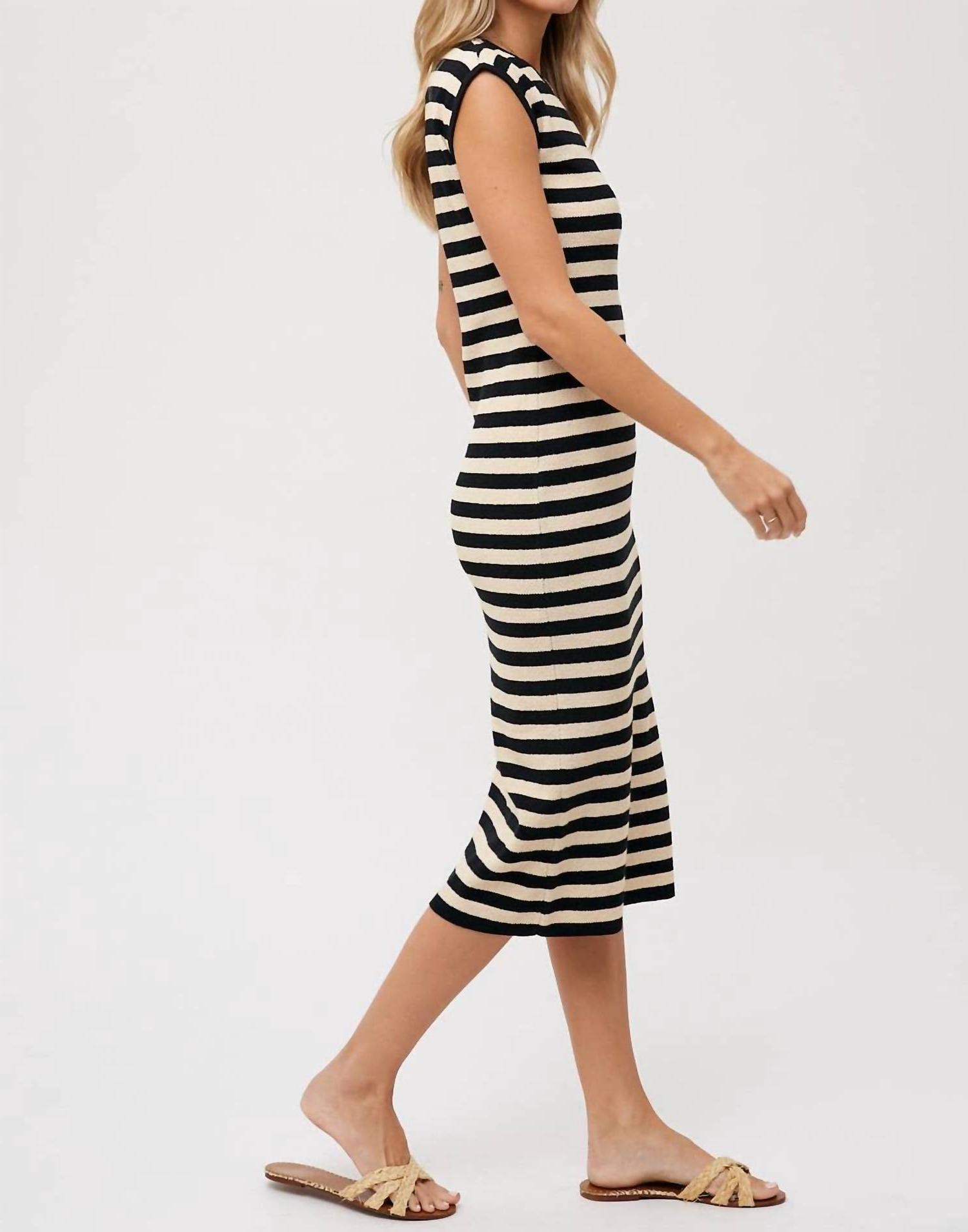 Bluivy Striped Midi Dress Black - Picture 4 of 11