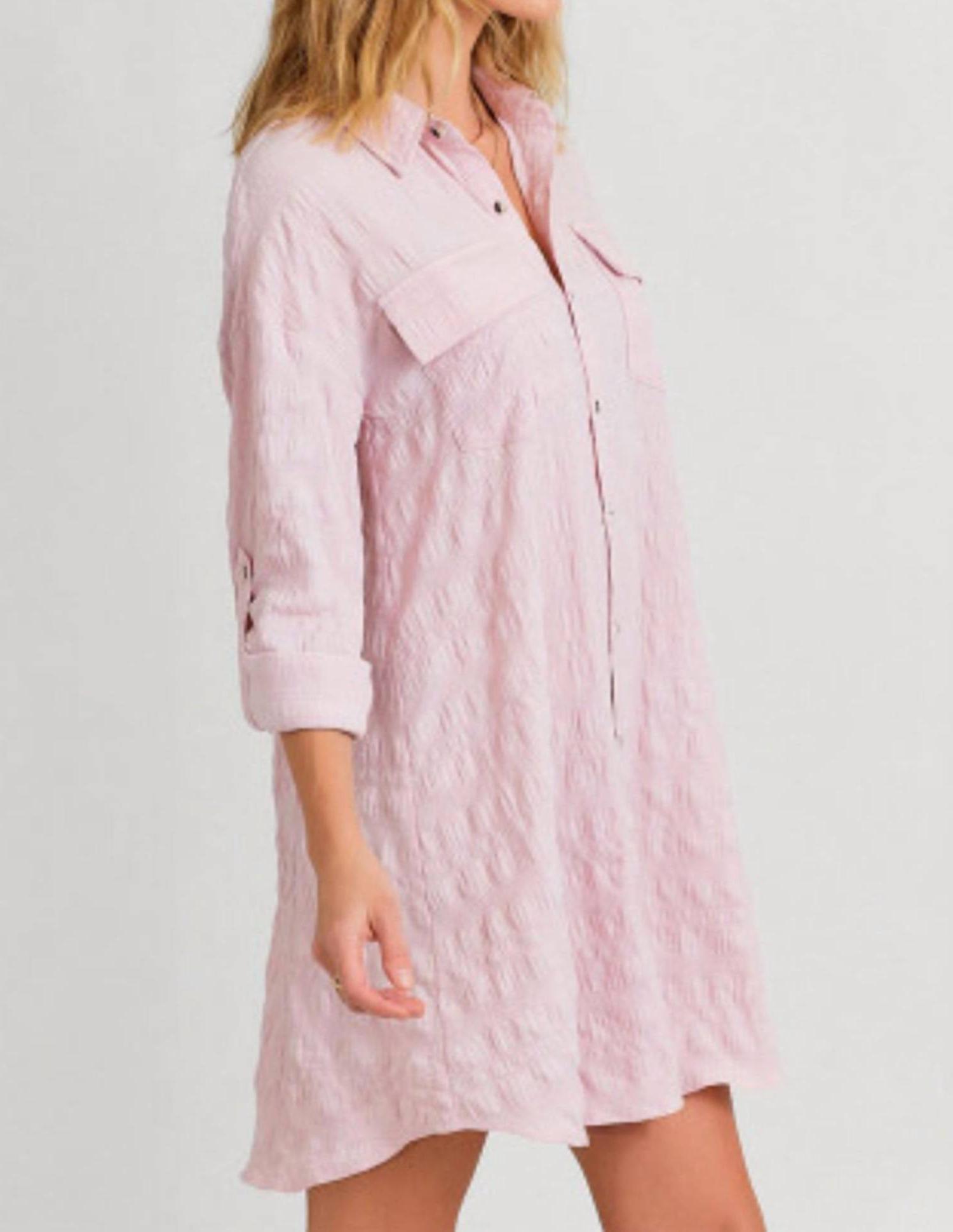 Mystree textured shirt dress Rose - Picture 3 of 13