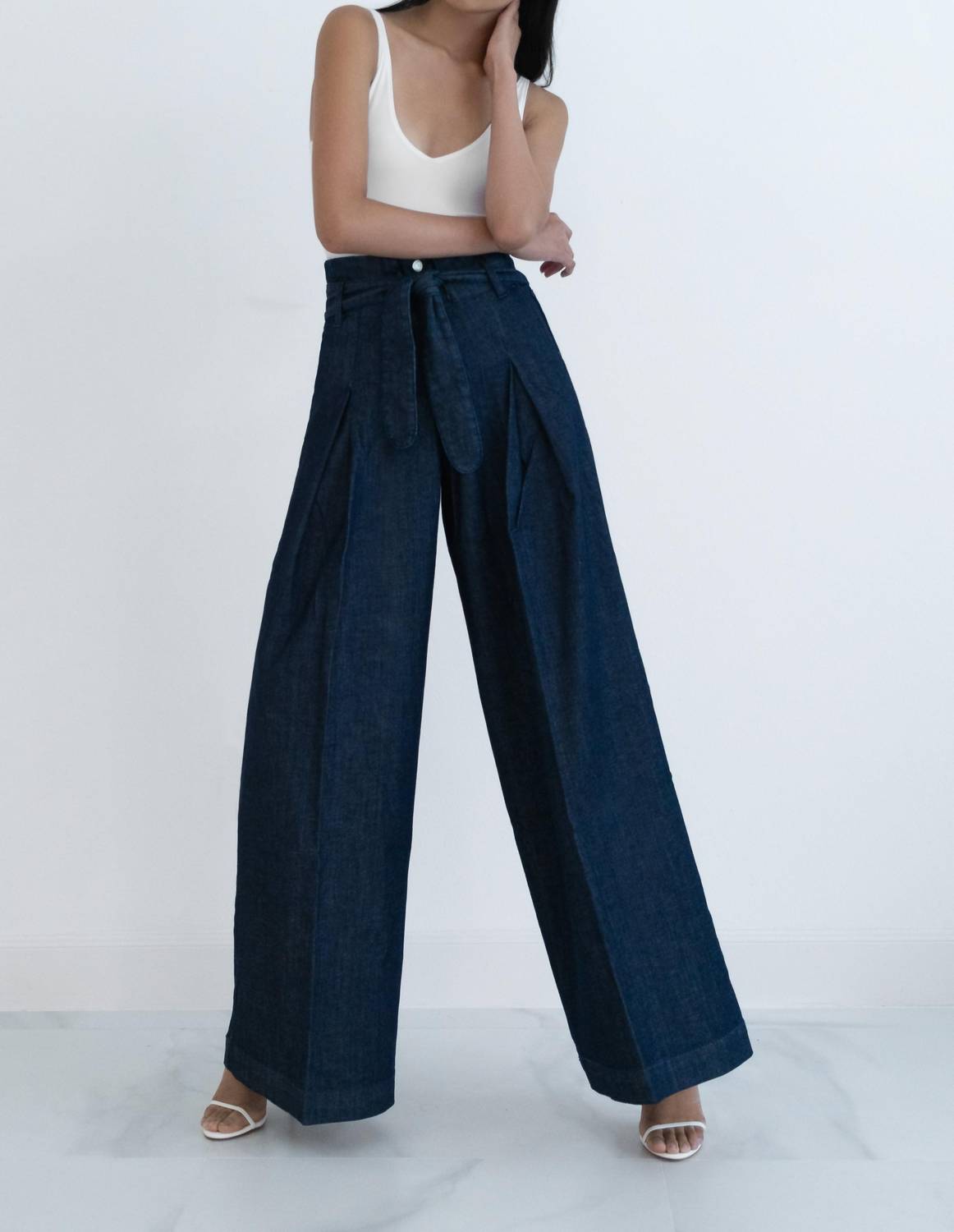 Untourage The Label Austyn Wide Leg Pants Dark Blue