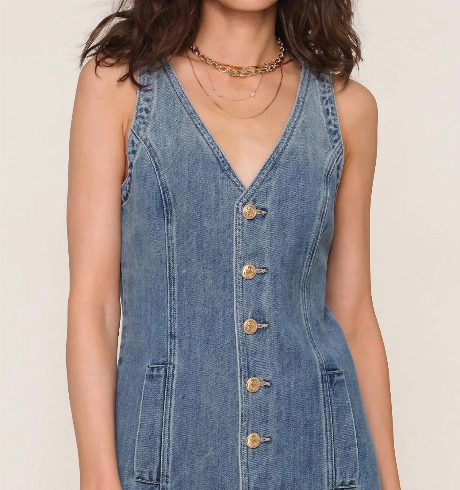 Heartloom Denim Mini Dress Light Blue - Picture 4 of 9