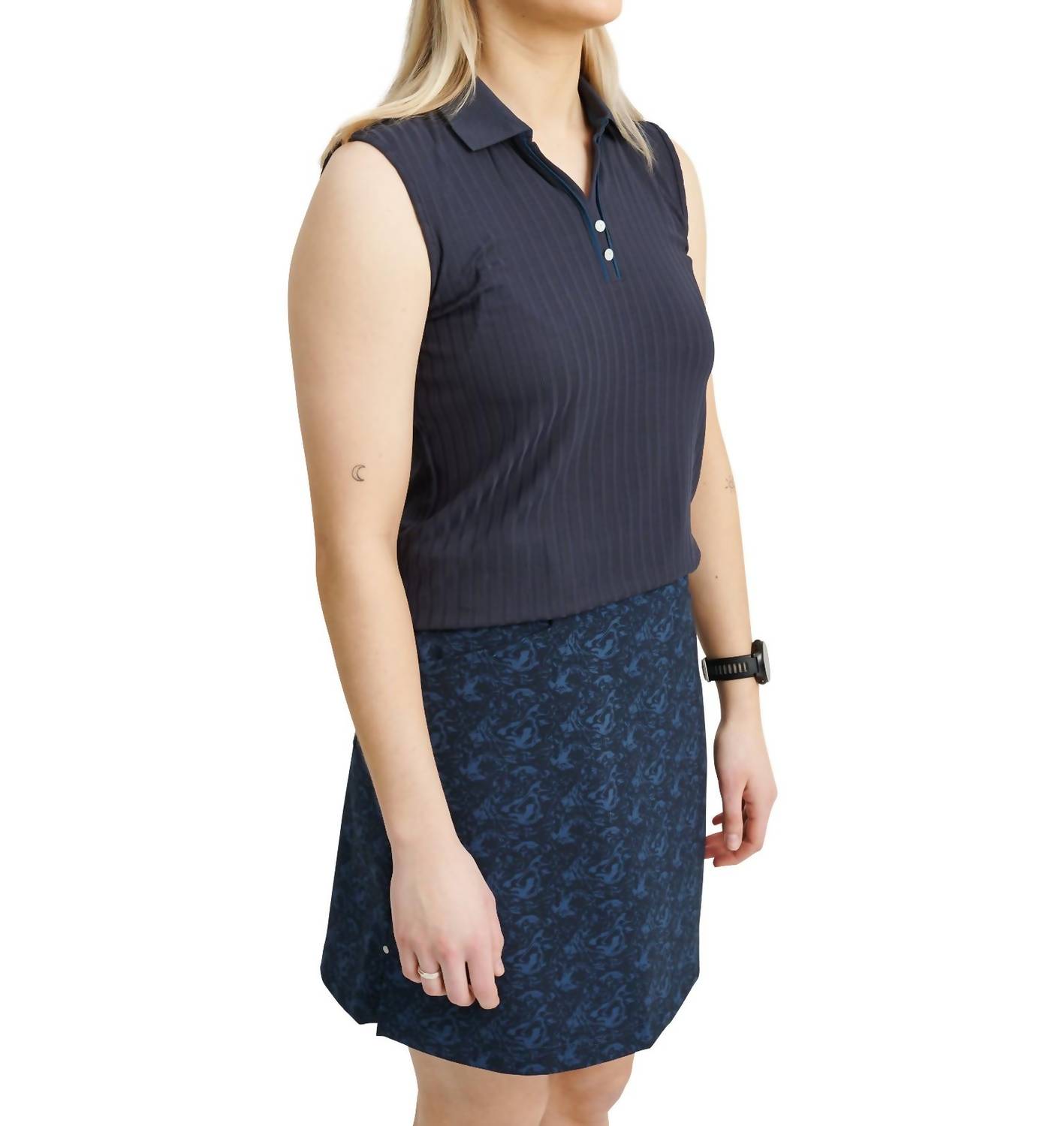 Abacus Sportswear Us Women Pebble Sleeveless Polo Navy - Picture 3 of 31