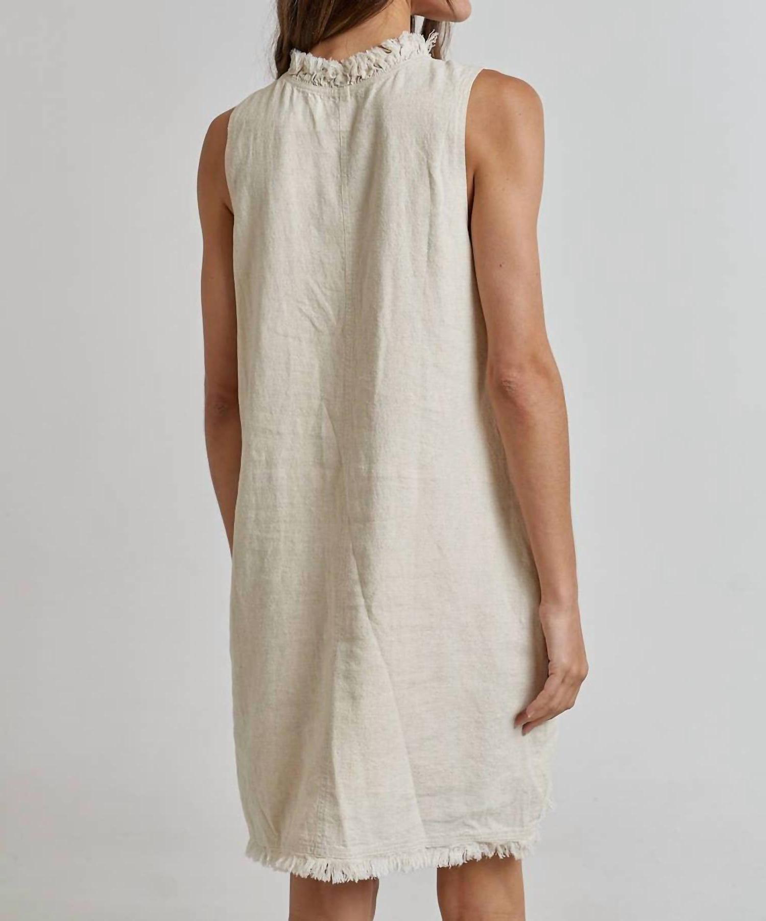 Lalavon Elsa Linen Dress Oatmeal - Picture 4 of 16